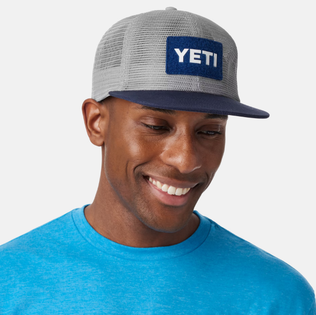 Yeti Flat Brim Mesh Hat - Grey / Navy