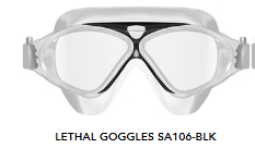 Mirage Adult Lethal Goggles - Clear/Black with Clear Lens
