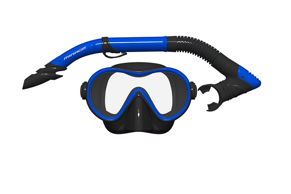 Mirage Adult Phantom Silicone Mask and Snorkel Set - Blue