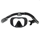 Mirage Adult Infinity Dry Mask and Snorkel Set - Black