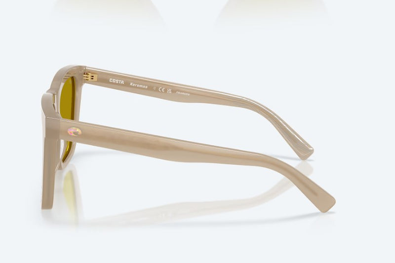 Costa Del Mar Keramas Sunglasses - Sunrise Silver Mirror Polarised Lens with Sea Foam Frame