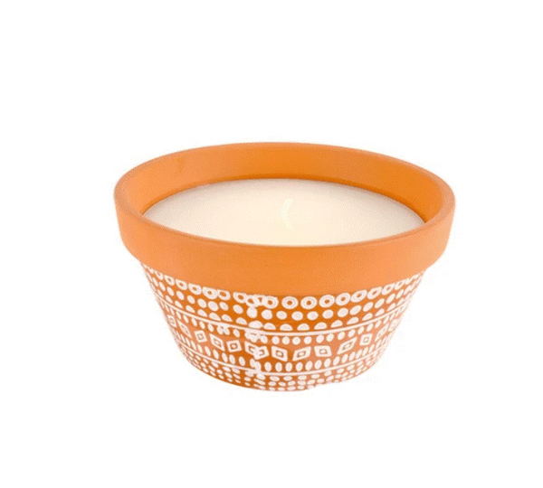 DragonFly Etched Terracotta Pot (Sandalwood & Citronella)