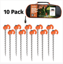 Ground Dogs Screw in Pegs with Hook Collars, Socket and Bag (10 Pack)