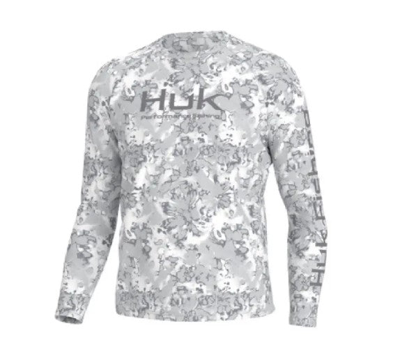 Huk Persuit Crew Fin Flats Fishing Shirt - Harbor Mist