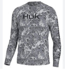 Huk Persuit Crew Fin Flats Fishing Shirt - Volcanic Ash