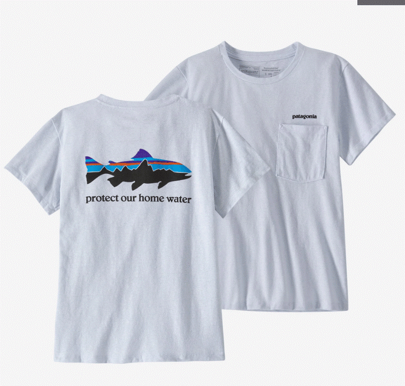 Panagonia Womans Home Water Trout Pocket Responsibili-Tee -  White