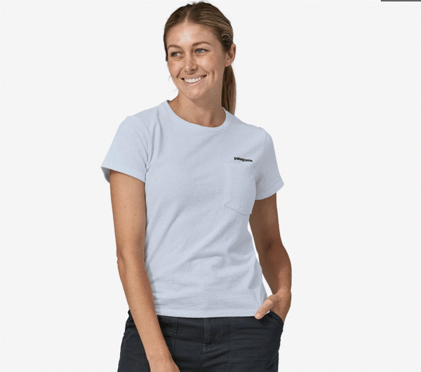 Panagonia Womans Home Water Trout Pocket Responsibili-Tee -  White