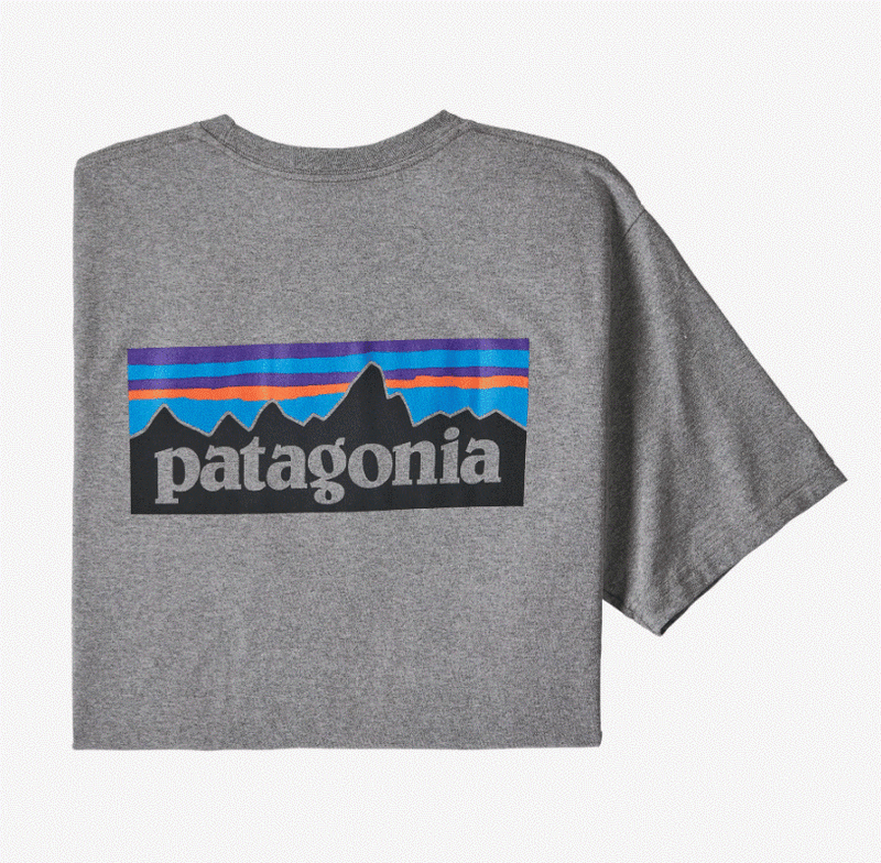 Panagonia Mens P-6 Logo Responsibili-Tee - Gravel Heather