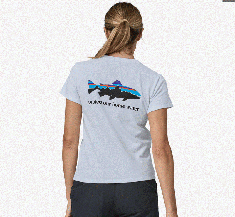 Panagonia Womans Home Water Trout Pocket Responsibili-Tee -  White