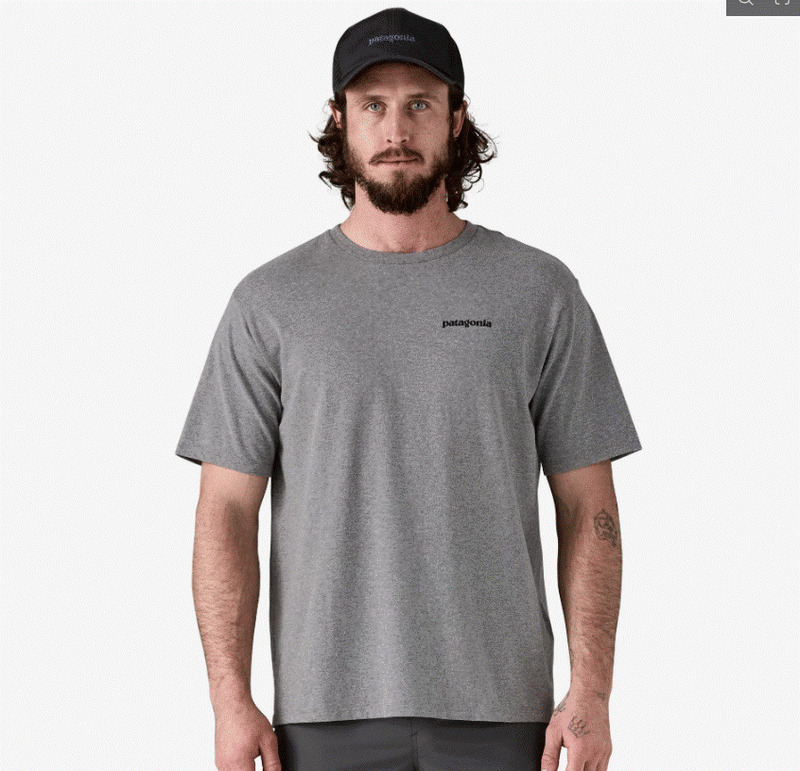 Panagonia Mens P-6 Logo Responsibili-Tee - Gravel Heather