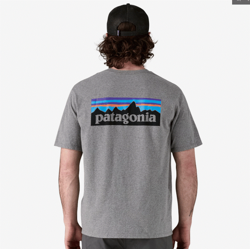 Panagonia Mens P-6 Logo Responsibili-Tee - Gravel Heather