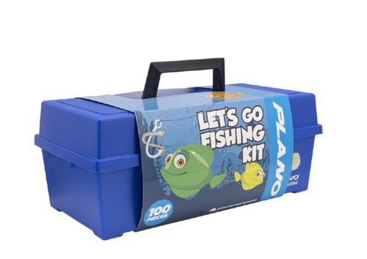 Plano Let's Go Fishing Kit 100 Piece Kids Tackle Box - Blue