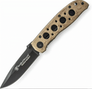 Smith & Wesson Extreme Ops Liner Lock Folding Knife with 3.2" Blade - Desert Tan