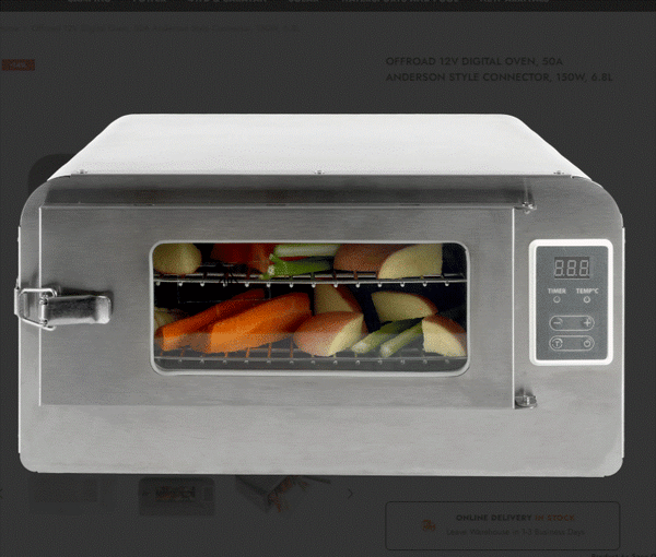 Wildtrak Offroad 12 Volt Digital Oven 50A Anderson Style Connector 150w (6.8L)