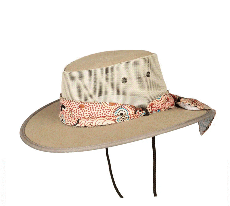 Barmah Hats Ladies Foldaway Cooler - Mocha (Medium) - Colour Scarf May Vary