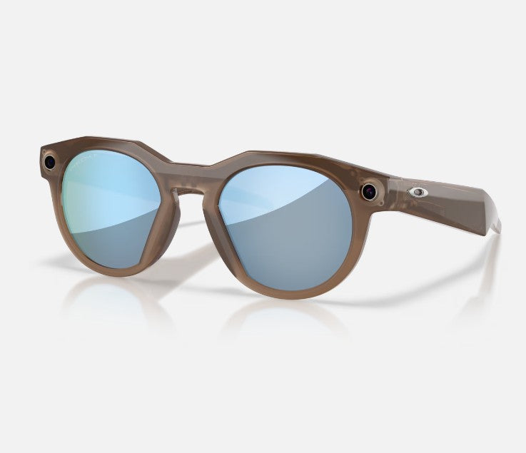 Oakley Meta HSTN Sunglasses - Prizm™ Deep Water Polarized Lenses with Brown Smoke Frame