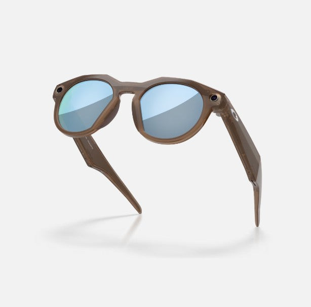 Oakley Meta HSTN Sunglasses - Prizm™ Deep Water Polarized Lenses with Brown Smoke Frame