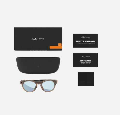 Oakley Meta HSTN Sunglasses - Prizm™ Deep Water Polarized Lenses with Brown Smoke Frame