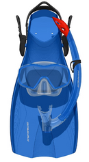 Mirage Junior Shrimp Silitex Mask and Fin Set (Small/Medium) - Blue