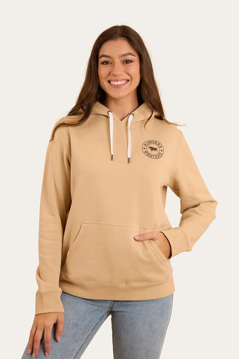 Ringers Western Women's Signature Bull Pullover Hoodie - Dark Sand/Chocolate