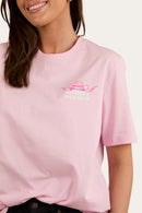 Ringers Western Womens Country Club Loose Fit T-Shirt - Ballet Pink