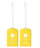 Go Travel Bag ID Tag - Lifes A Beach/Yellow