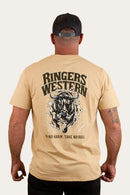 Ringers Western Mens Do No Harm Take No Bull Loose Fit T Shirt - Dark Sand