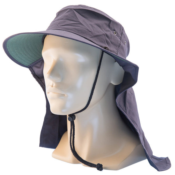 Uveto Tammin Hat with Flap (Medium/Large - Navy Blue