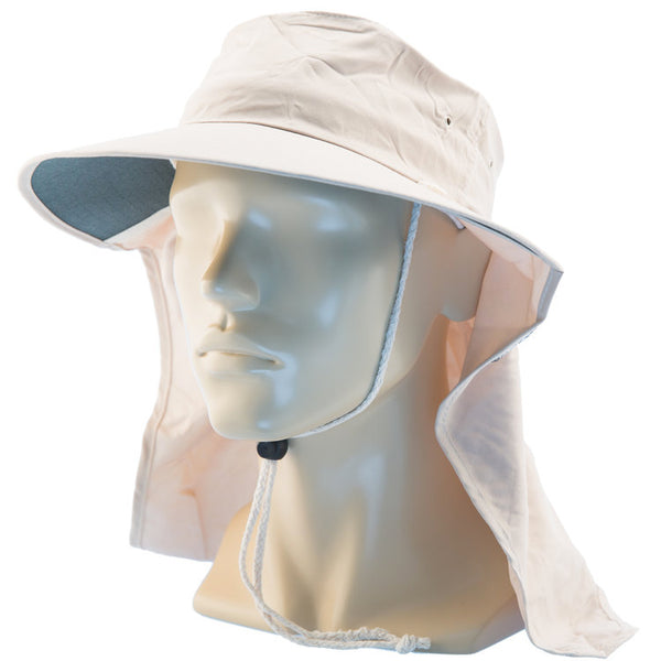 Uveto Tammin Hat with Flap (Large/X-Large) - Stone