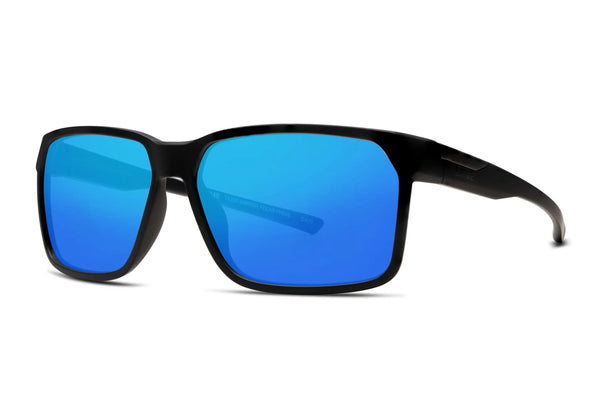 Liive Vision Tazer Sunglasses - Matt Black Frame with Mirror Polarized Lens