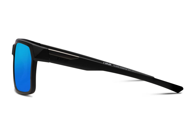 Liive Vision Tazer Sunglasses - Matt Black Frame with Mirror Polarized Lens