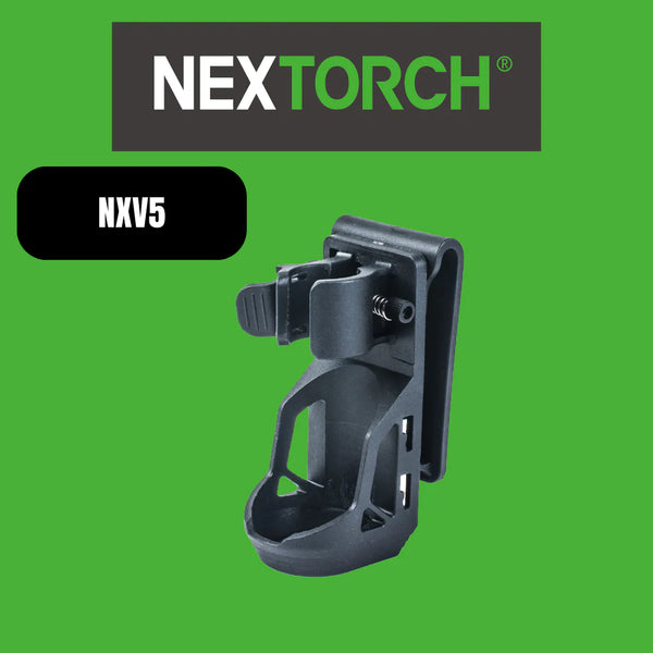 Nextorch V5 Flashlight Holder – 360° Rotating Mount with MOLLE & Belt Clip