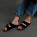 Reef Womens Ojai Two Bar Slide - Black /Tan