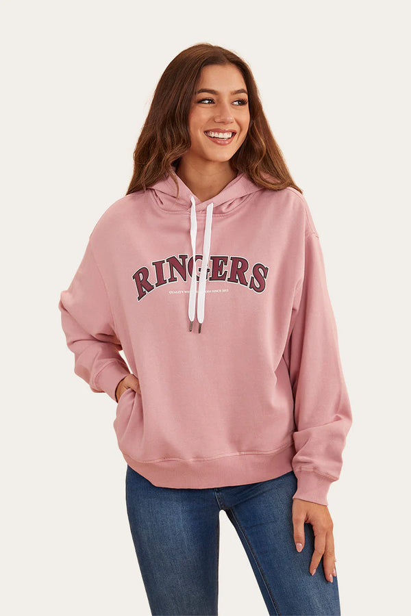 Ringers Western Women's Varsity Hoodie - Rosey Pink