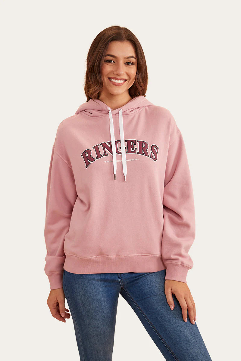 Ringers Western Women's Varsity Hoodie - Rosey Pink