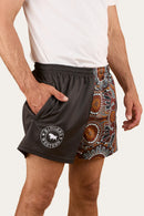 Ringers Western Walkabout Warrior Footy Short - Charcoal / Multi Colour Print