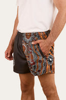 Ringers Western Walkabout Warrior Footy Short - Charcoal / Multi Colour Print