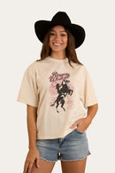Ringers Western Women's Wild Ride Oversized T-Shirt - Off White