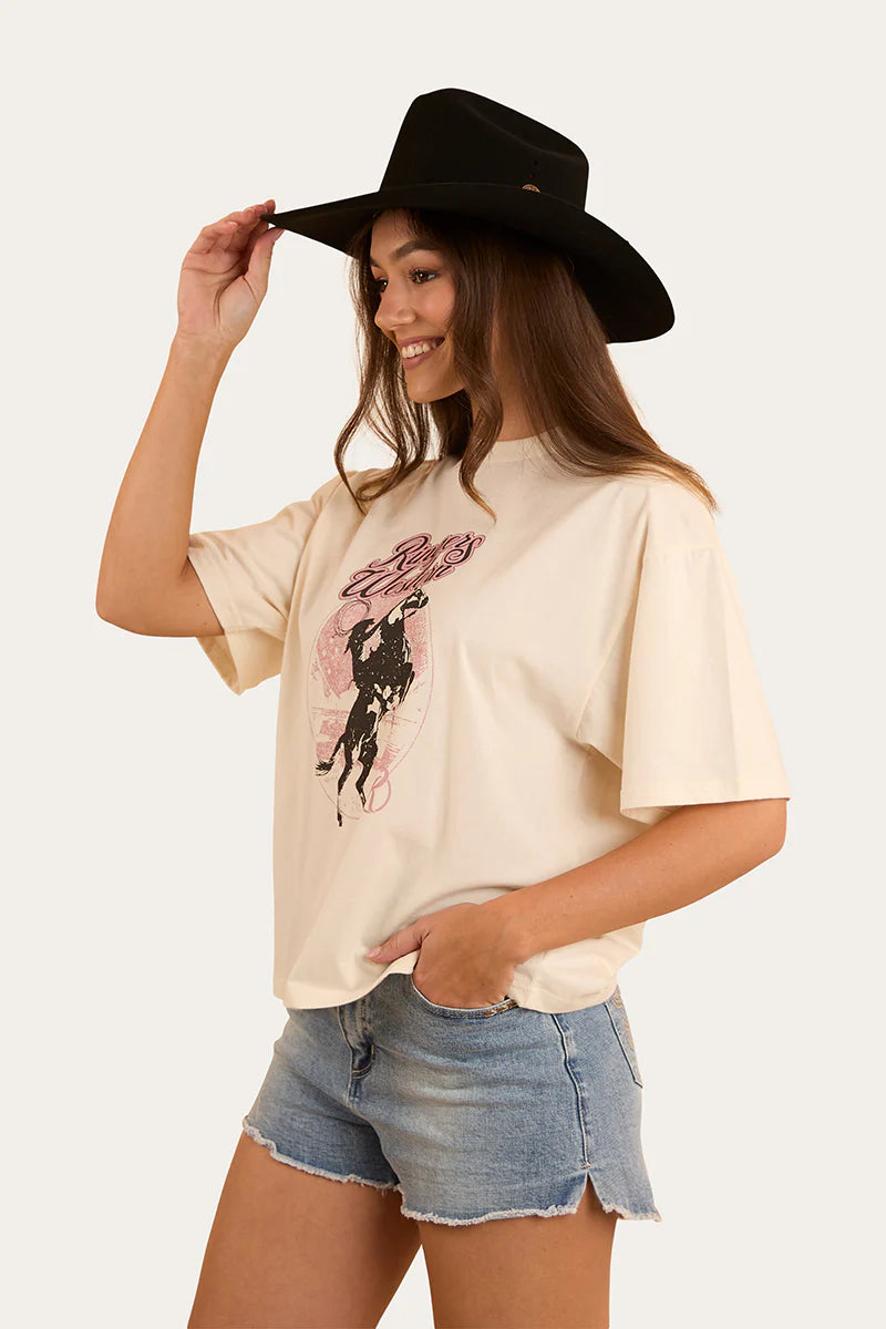 Ringers Western Women's Wild Ride Oversized T-Shirt - Off White