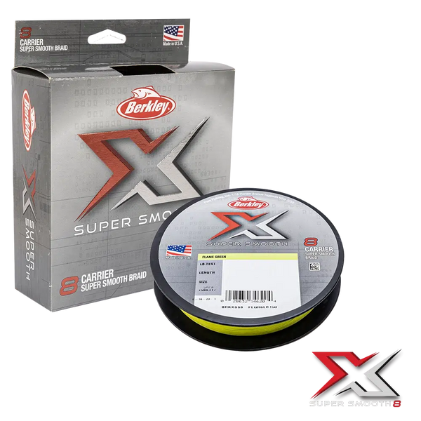 Berkley X Super Smooth 8 Braid 65lb 500m - Flame Green