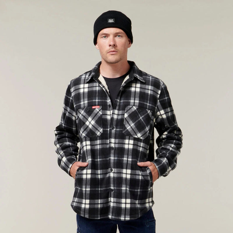 Hard Yakka Men's Legends Sherpa Flannelette Long Sleeve Shirt with Free Beanie - Tornado