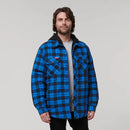 Hard Yakka Men's Quilted Flannel Hooded Shacket - Oceanic