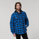 Hard Yakka Men's Quilted Flannel Hooded Shacket - Oceanic