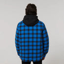 Hard Yakka Men's Quilted Flannel Hooded Shacket - Oceanic