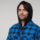 Hard Yakka Men's Quilted Flannel Hooded Shacket - Oceanic
