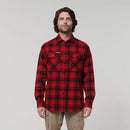 Hard Yakka Men's Long Sleeve Check Flannel Shirt - Red