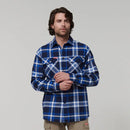 Hard Yakka Men's Long Sleeve Check Flannel Shirt - Blue