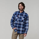 Hard Yakka Men's Long Sleeve Check Flannel Shirt - Blue