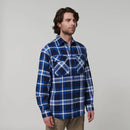 Hard Yakka Men's Long Sleeve Check Flannel Shirt - Blue
