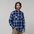 Hard Yakka Men's Long Sleeve Check Flannel Shirt - Blue
